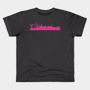 Glasgow skyline pink Kids T-Shirt